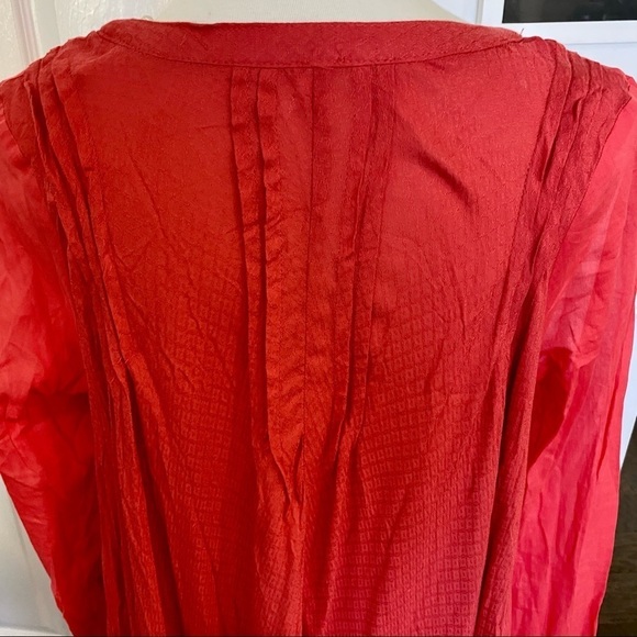 Free People Semi Sheer Button Up Blouse, Med - Picture 5 of 7
